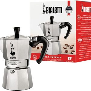 Bialetti Moka Express Aluminium Stovetop Coffee Maker 130 ml