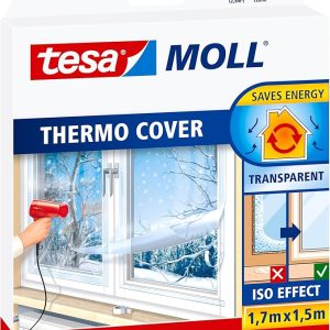 tesamoll Thermo Cover Window Insulating Film - Transparent Insulating Foil for Thermal Insulation of Windows - 1.7 m x 1.5 m